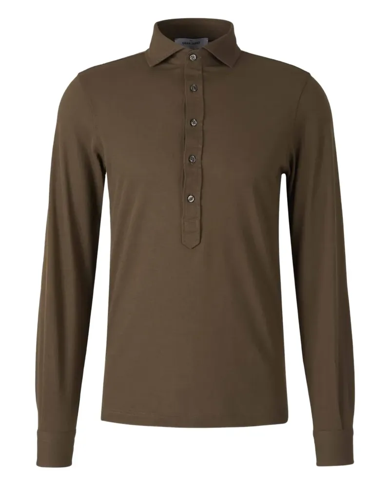Gran Sasso Poloshirt mit langen Ärmeln - Braun Braun