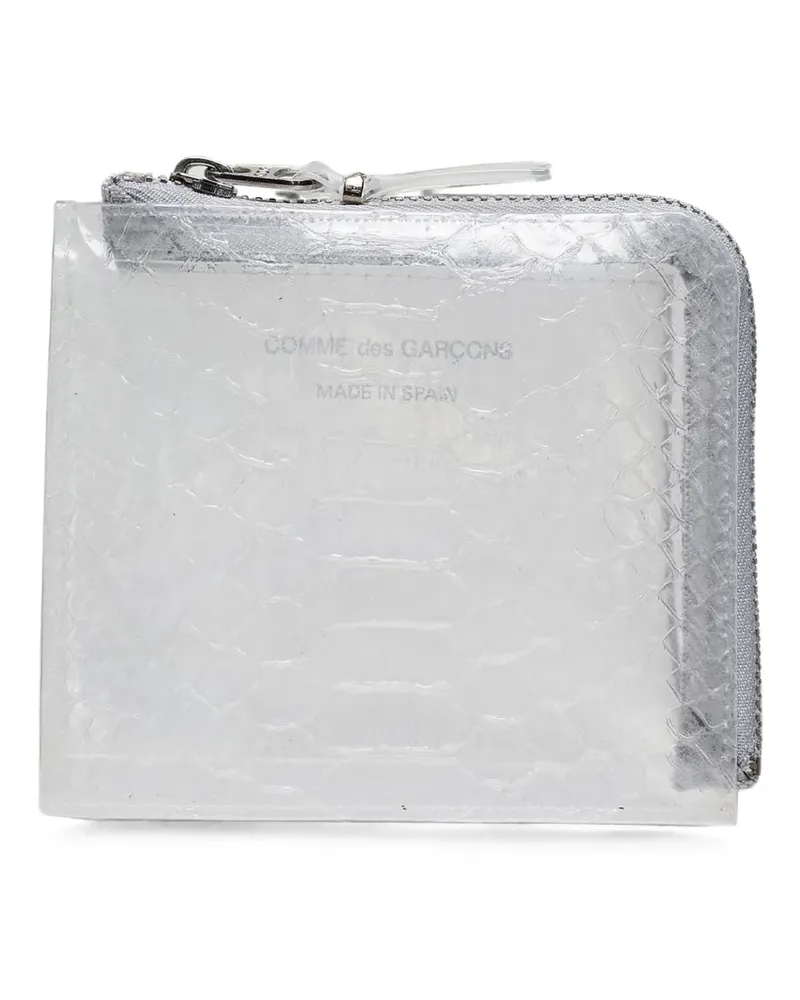 Comme des Garçons snake-effect transparent wallet - Weiß Weiß