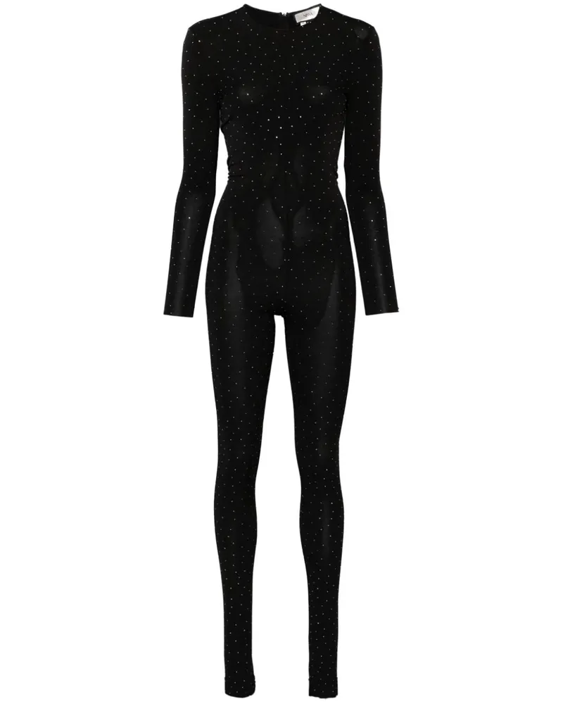 NISSA Jumpsuit mit Strassverzierung - Schwarz Schwarz