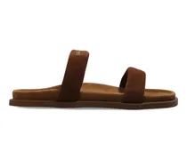 strap-upper leather sandals - Braun
