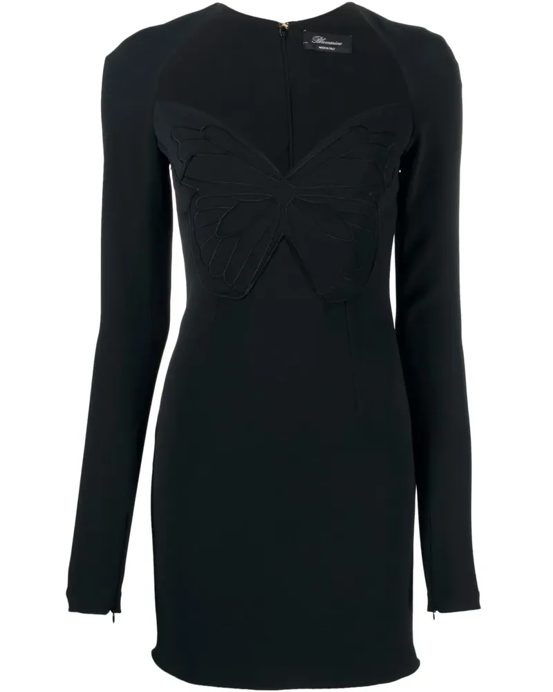 Blumarine Minikleid mit Schmetterlingen - Schwarz Schwarz