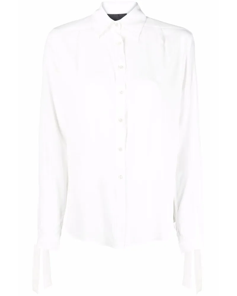 Philipp Plein Seidenhemd mit Knopfleiste - Weiß Weiß