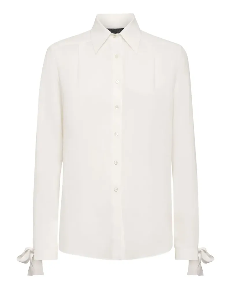 Philipp Plein Seidenhemd mit Knopfleiste - Weiß Weiß
