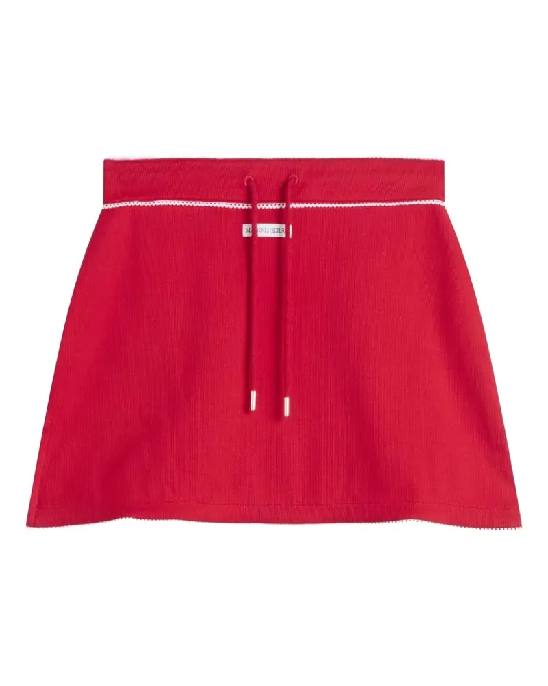 Marine Serre drawstring-waist crochet-trim skirt - Rot Rot