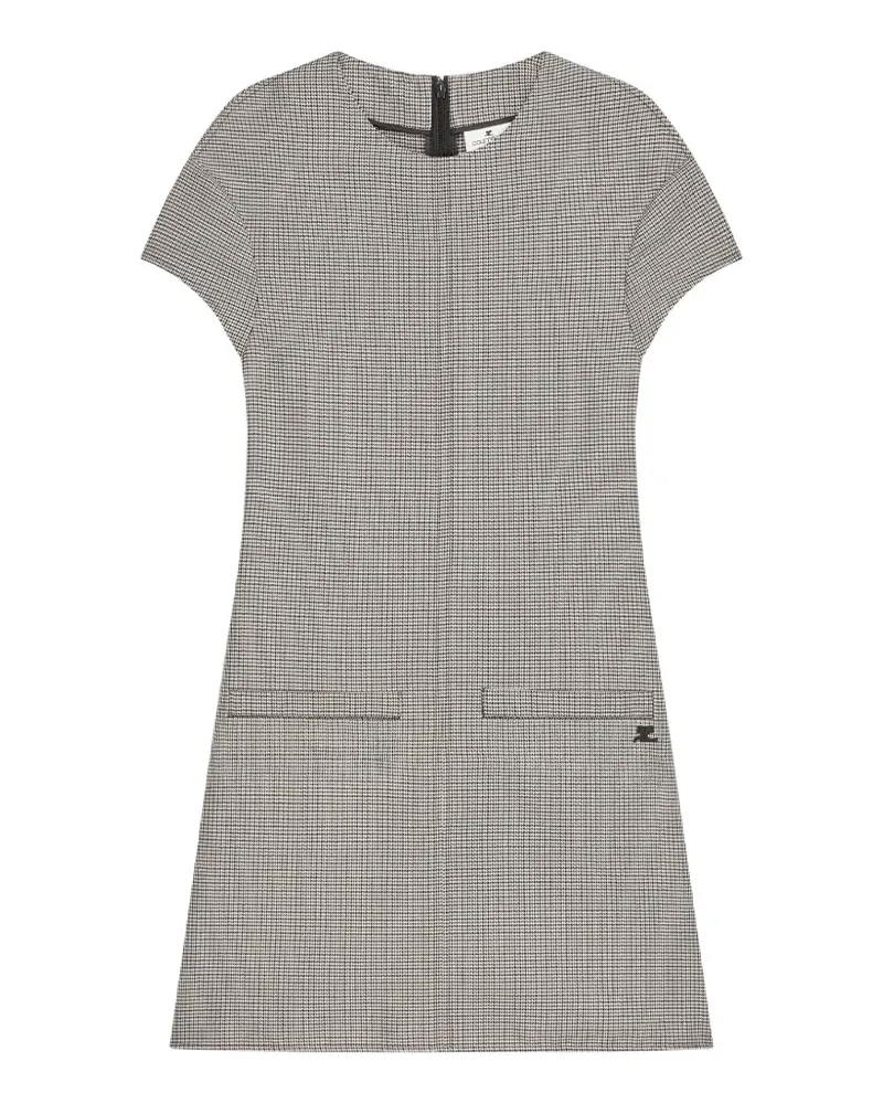 Courrèges Kleid mit Hahnentrittmuster - Grau Grau
