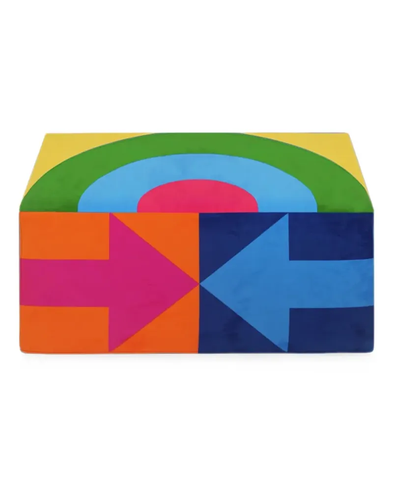 Qeeboo Connection Hocker mit geometrischem Print - Blau Blau