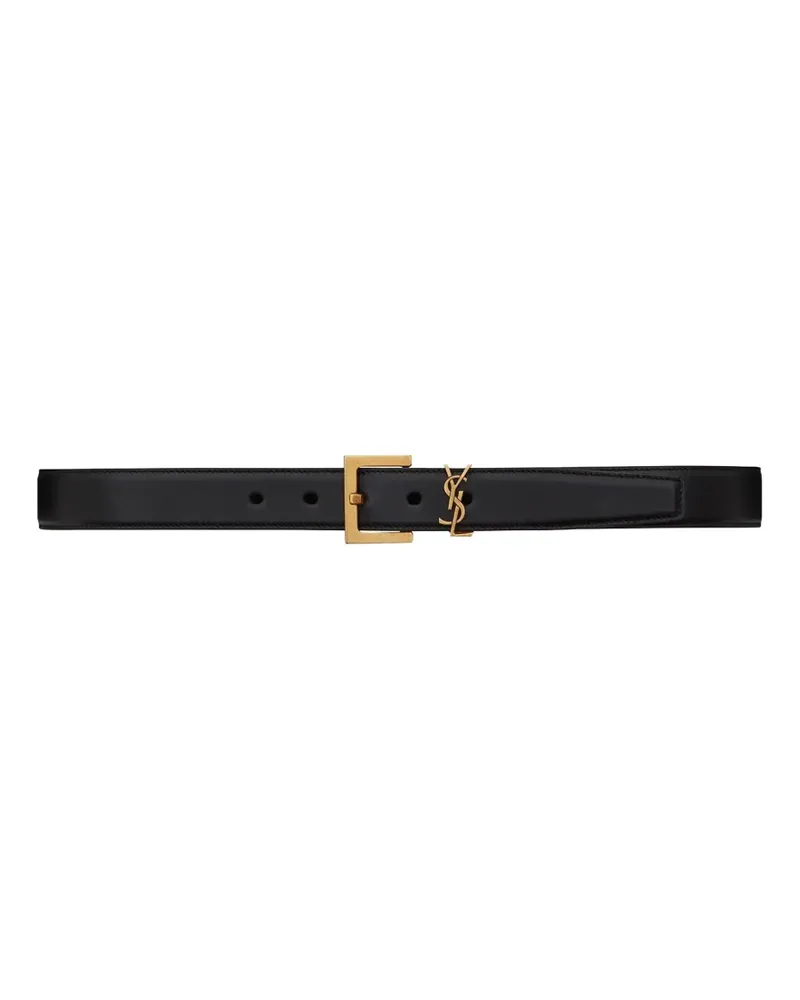 Saint Laurent Cassandre buckle belt - Schwarz Schwarz