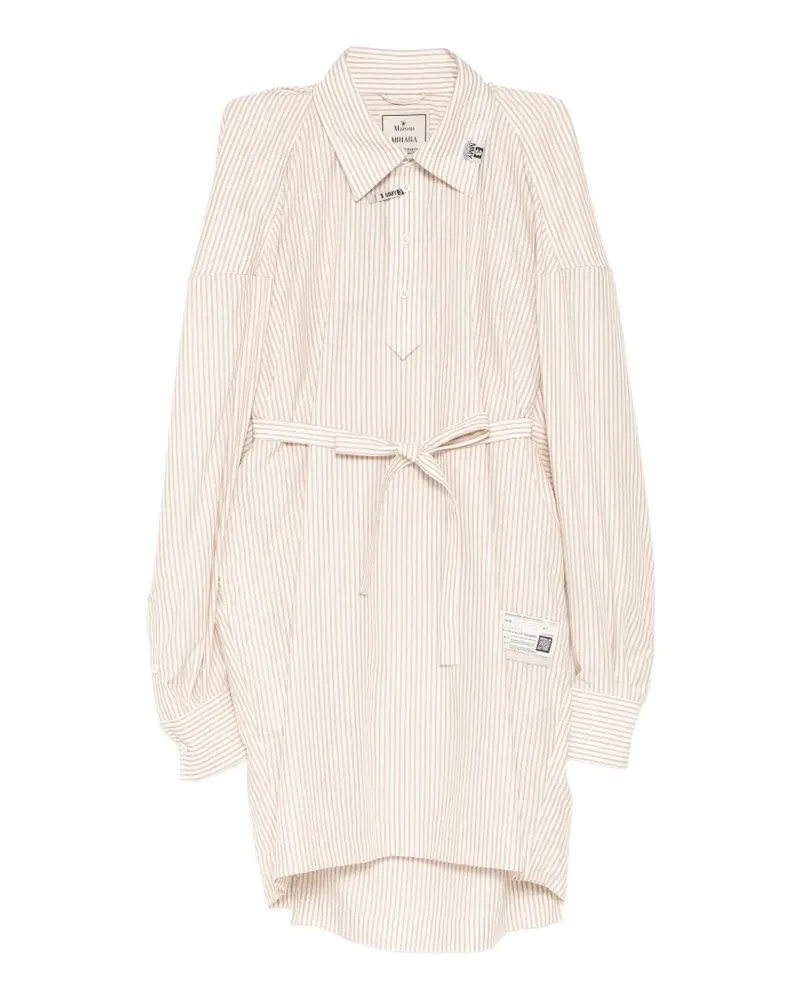 MIHARAYASUHIRO striped sleeveless shirt dress - Nude Nude