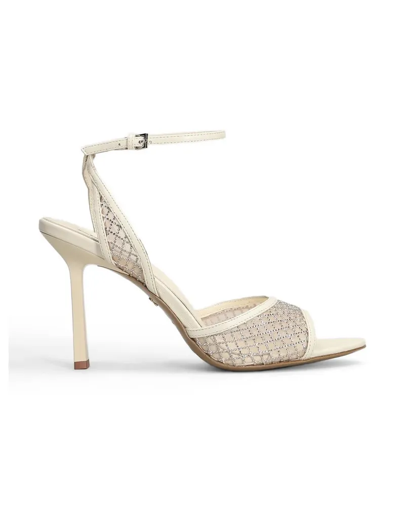 Lola Cruz crystal-embellished mesh sandals - Nude Nude