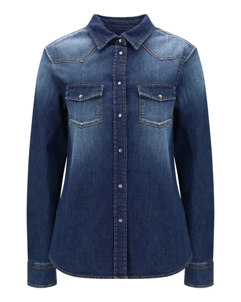 Jacob Cohën Jeanshemd mit Einsätzen - Blau Blau