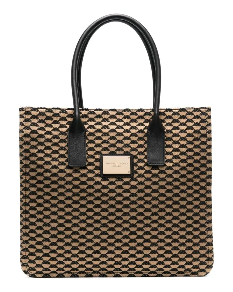 FESTA Milano Bruna Jacquard-Shopper - Schwarz Schwarz