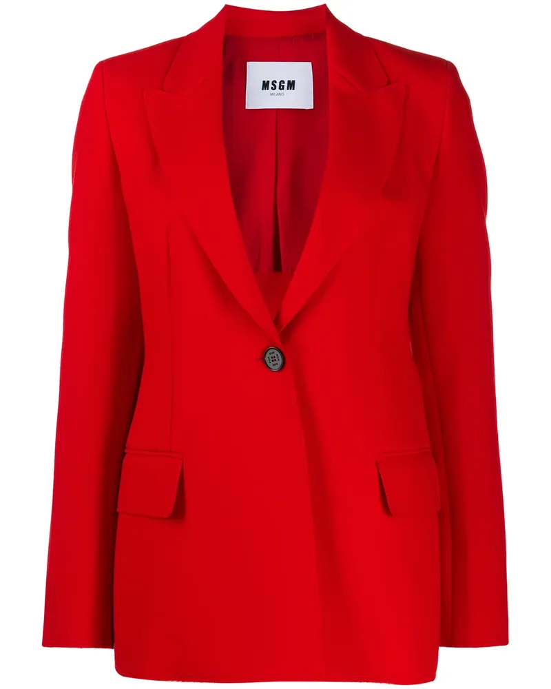 MSGM Einreihiger Blazer - Rot Rot