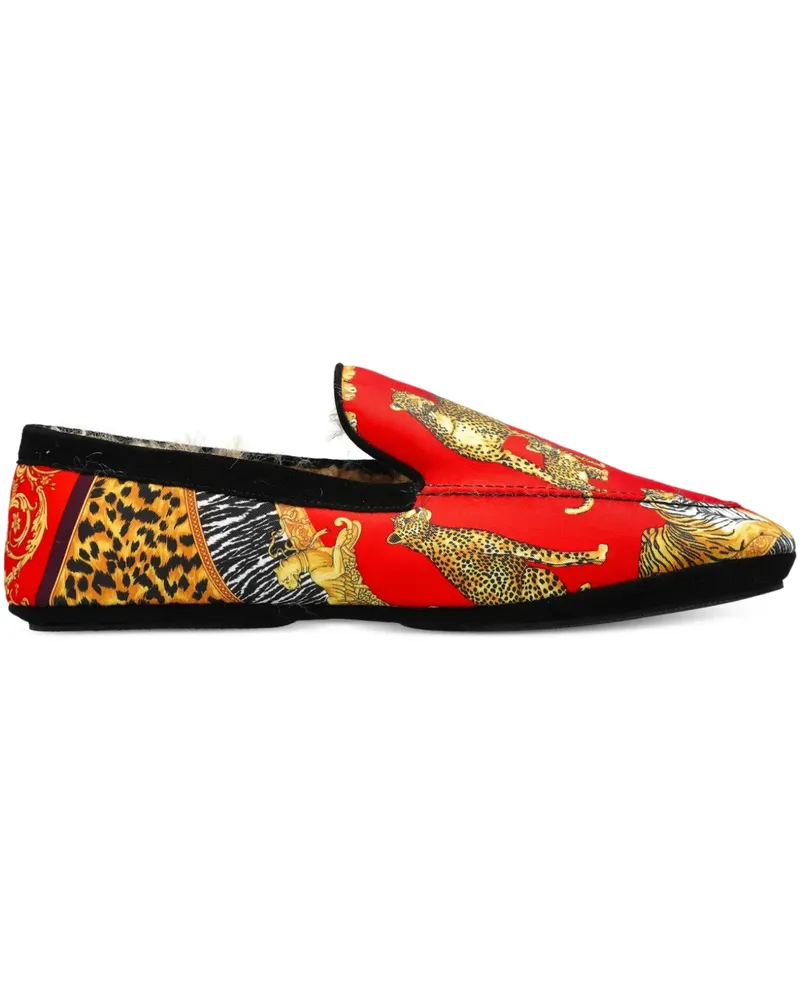 Versace Home Loafer mit Animal-Print - Rot Rot