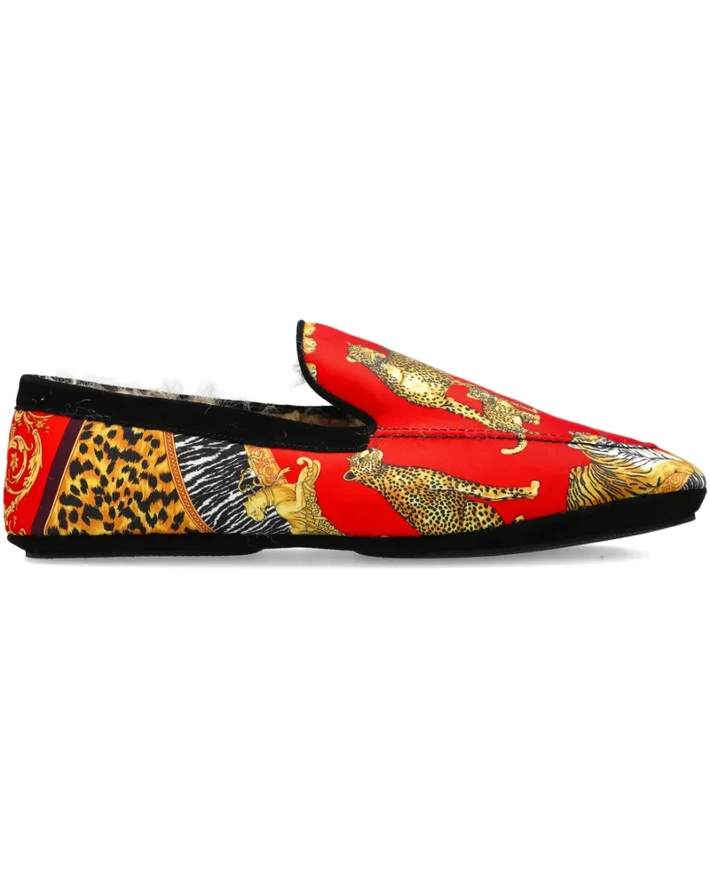 Versace Home Loafer mit Animal-Print - Rot Rot