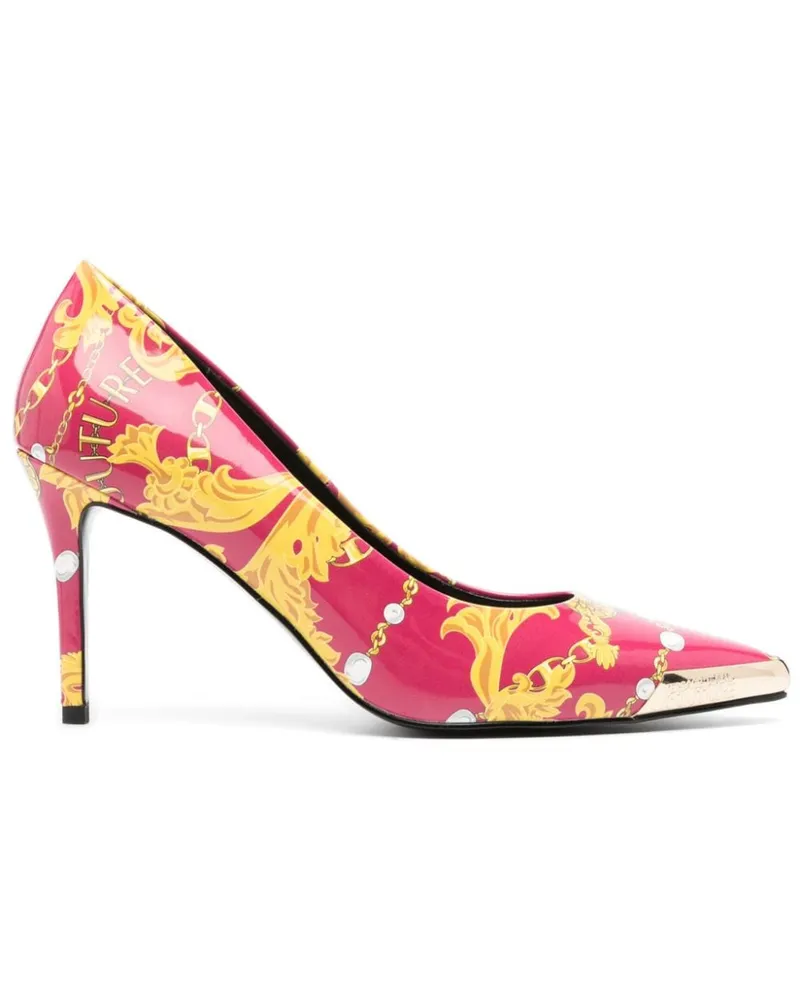 Versace Jeans Pumps mit "Chain Couture"-Print 90mm - Rosa Rosa
