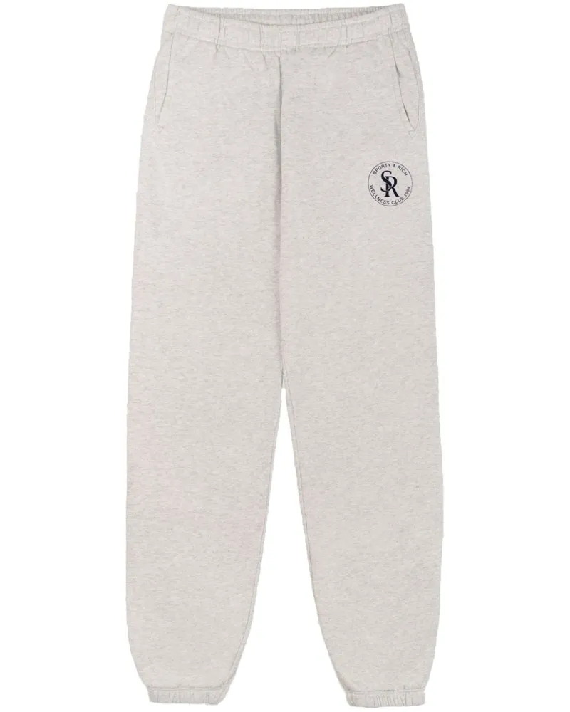 SPORTY & RICH S&R Jogginghose mit Logo - Grau Grau