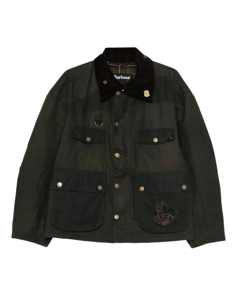 Feng Chen Wang x Barbour check embroidered coat - Grün Grün
