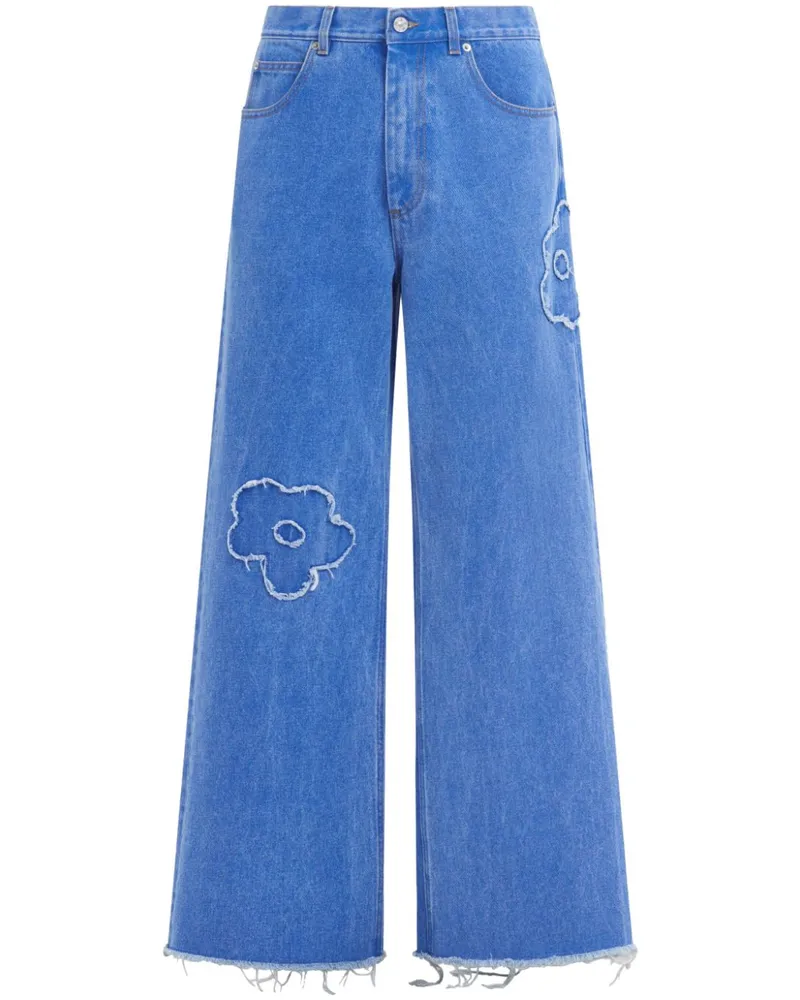 Marni Jeans mit Blumenapplikation - Blau Blau