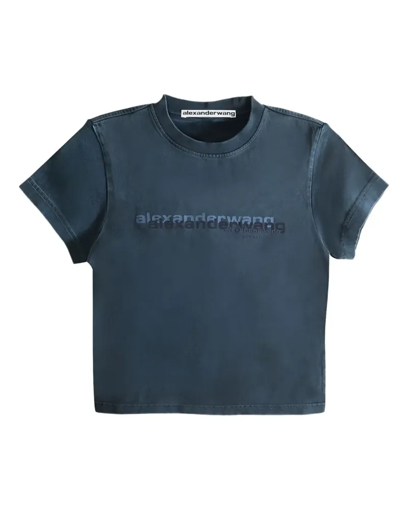 Alexander Wang logo-print short-sleeve T-shirt - Blau Blau