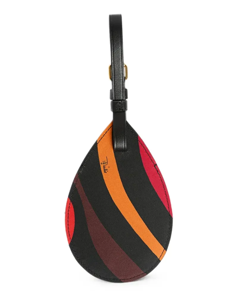 Emilio Pucci Gepäcknamensschild mit Marmo-Print - Schwarz Schwarz