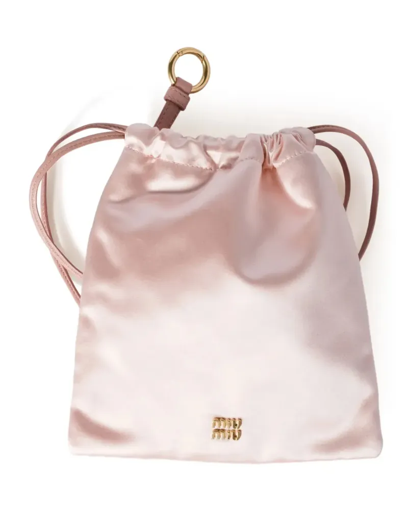 Miu Miu Kosmetiktasche aus Satin - Rosa Rosa