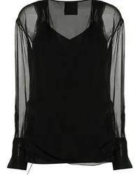 Givenchy Langärmelige Seidenbluse Schwarz