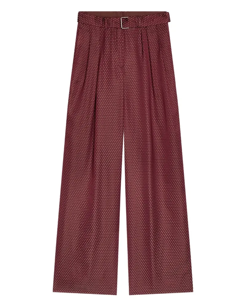 Dries van Noten Jacquard-Hose mit Gürtel - Rot Rot