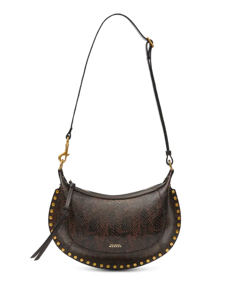 Isabel Marant Oskan Moon Schultertasche mit Python-Effekt - Braun Braun
