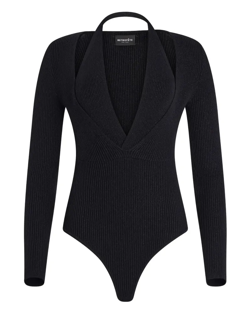 Retrofête Assunta Body mit Cut-Out - Schwarz Schwarz