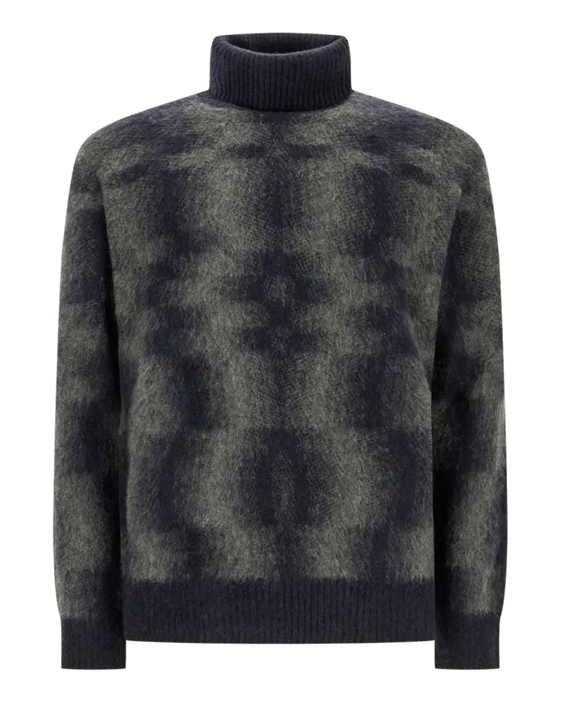 Piacenza Cashmere Karierter Rollkragenpullover - Blau Blau