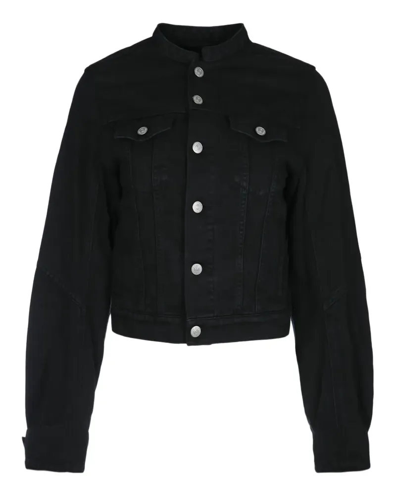 Maison Margiela Jeansjacke mit Ziernaht - Schwarz Schwarz