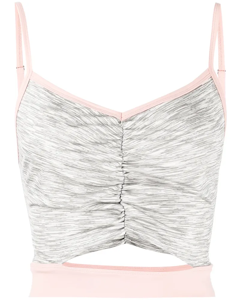 onefifteen Cropped-Top mit Cut-Outs - Grau Grau