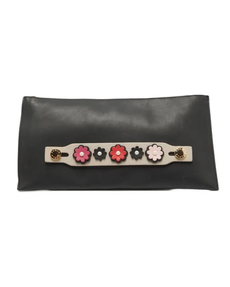 Furla Clutch mit Blumenhenkel - Schwarz Schwarz