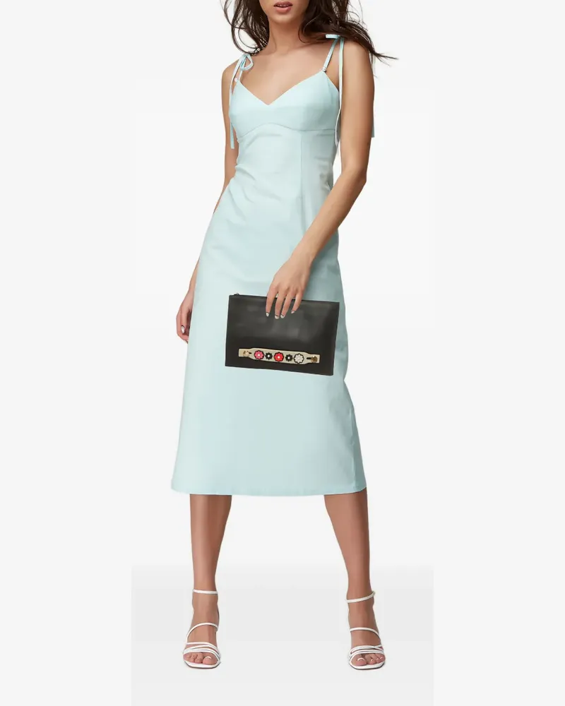 Furla Clutch mit Blumenhenkel - Schwarz Schwarz