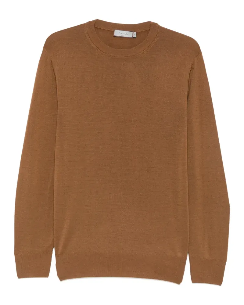 Canali Pullover mit rundem Ausschnitt - Braun Braun