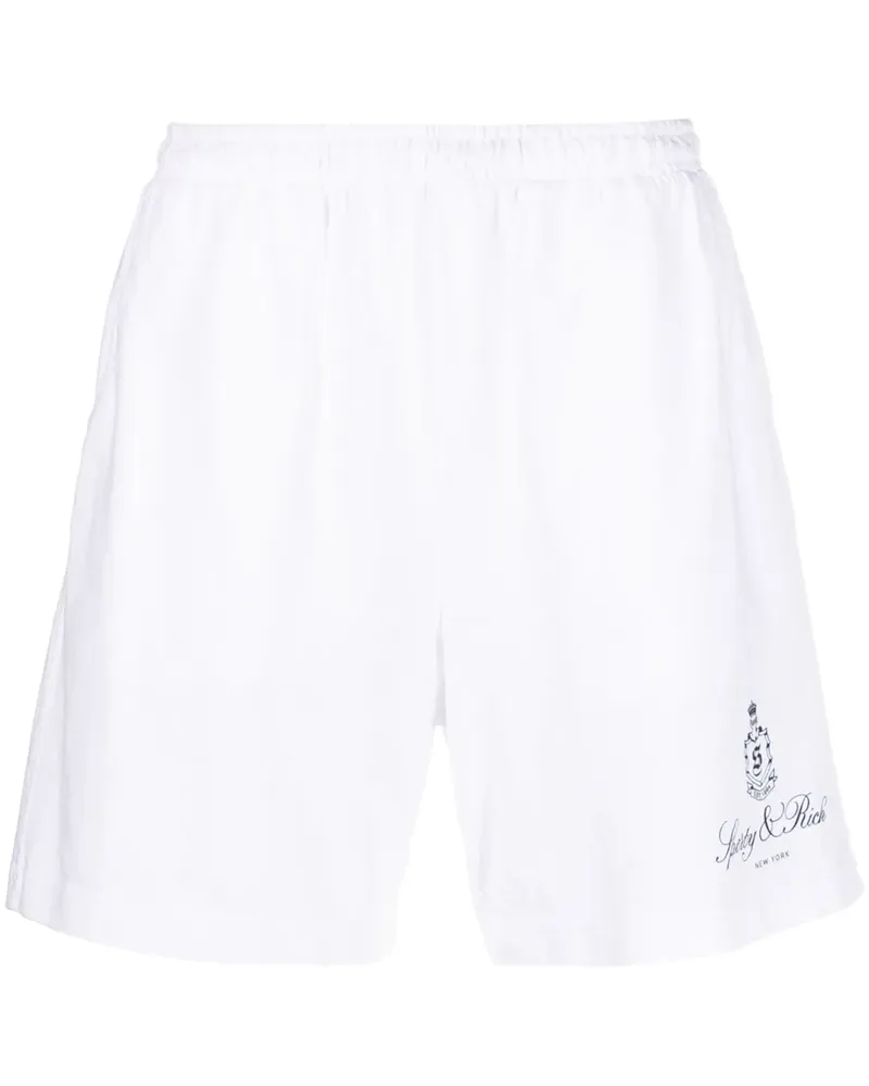 SPORTY & RICH Joggingshorts mit Logo-Print - Weiß Weiß
