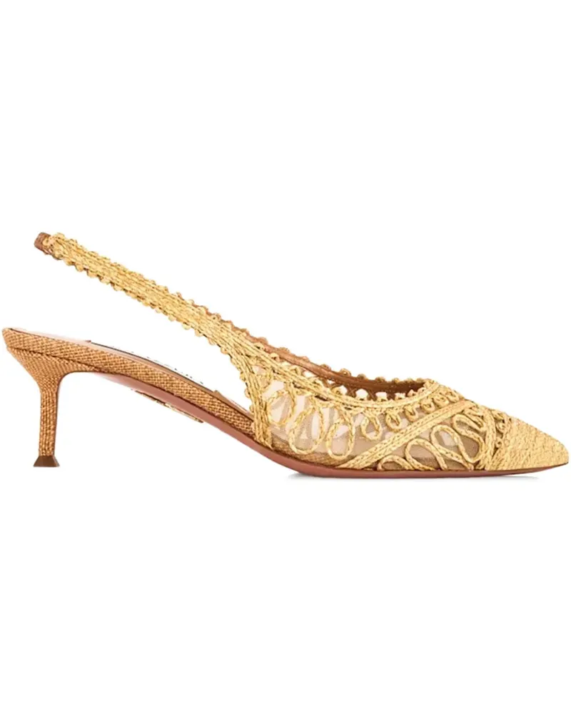 Aquazzura Gewebte Khalo Slingback-Pumps 50mm - Nude Nude