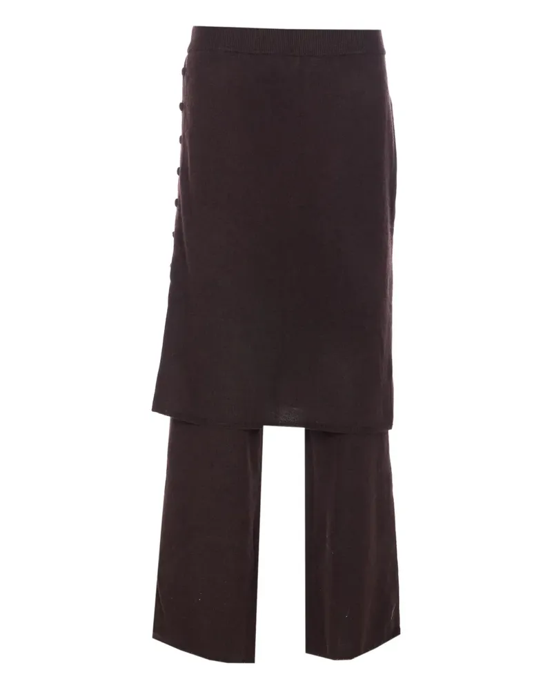 Lisa Yang Payton elasticated double-layered trousers - Braun Braun