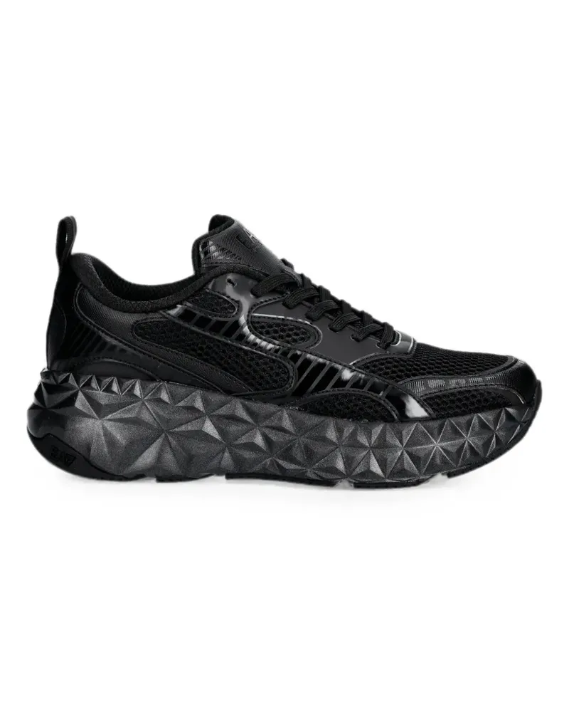EA7 geometric-sole mesh sneakers - Schwarz Schwarz