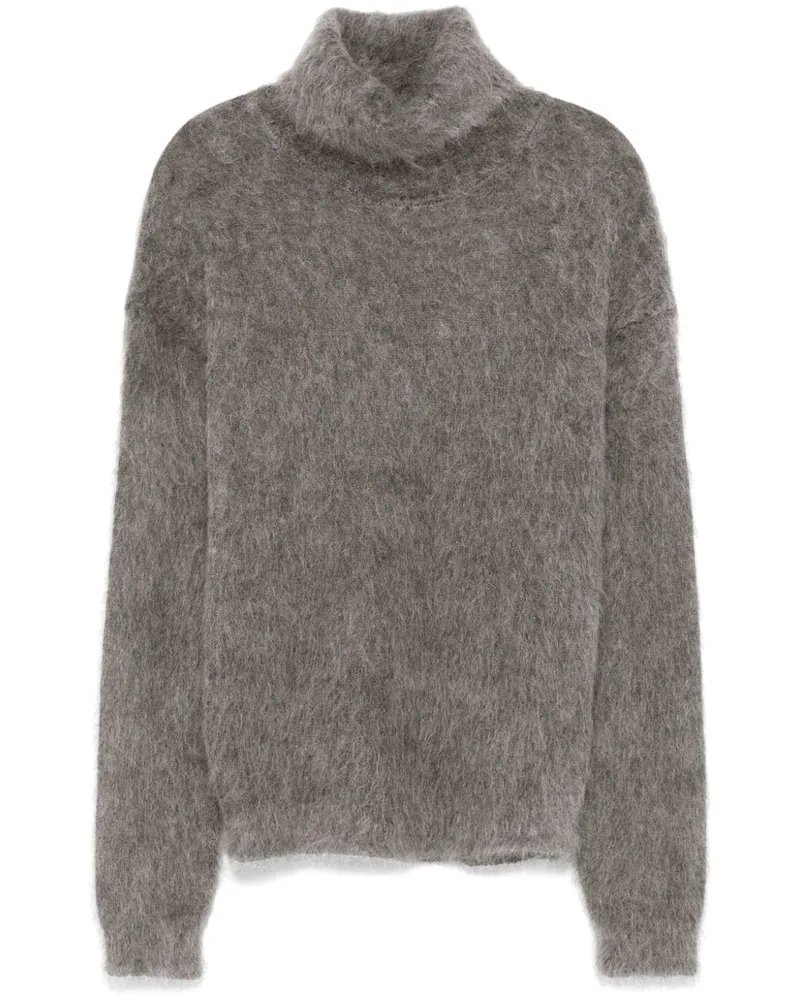 Saint Laurent Gebürsteter Pullover - Grau Grau