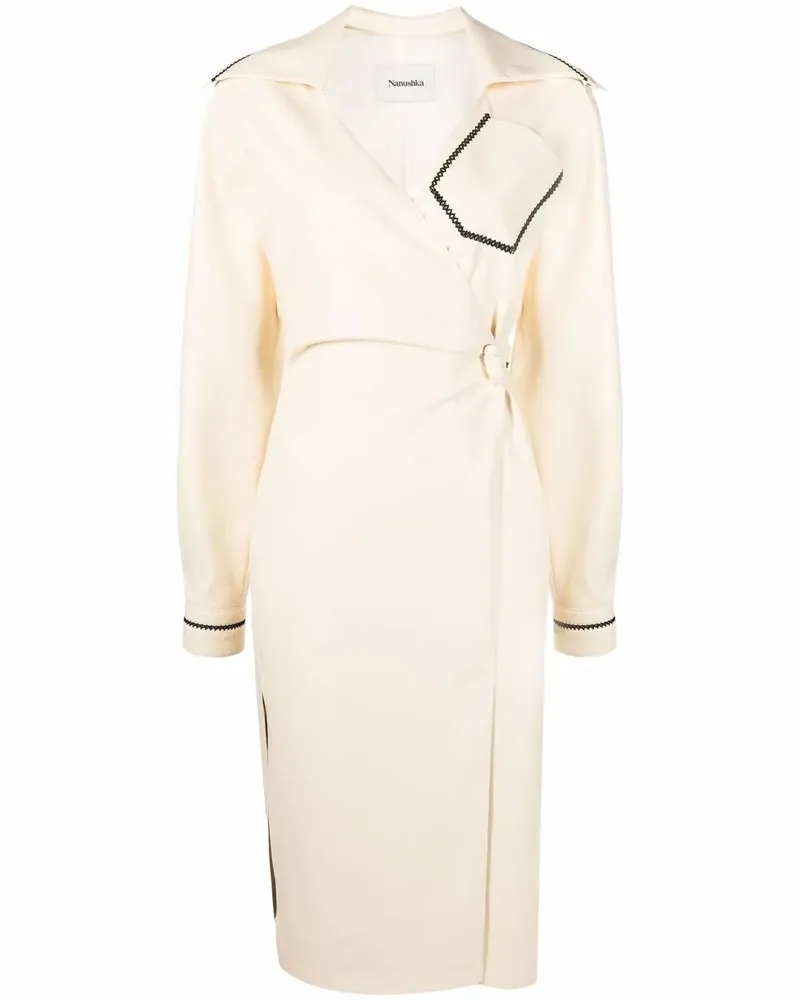 Nanushka Wickelkleid mit Kontrastnähten - Nude Nude