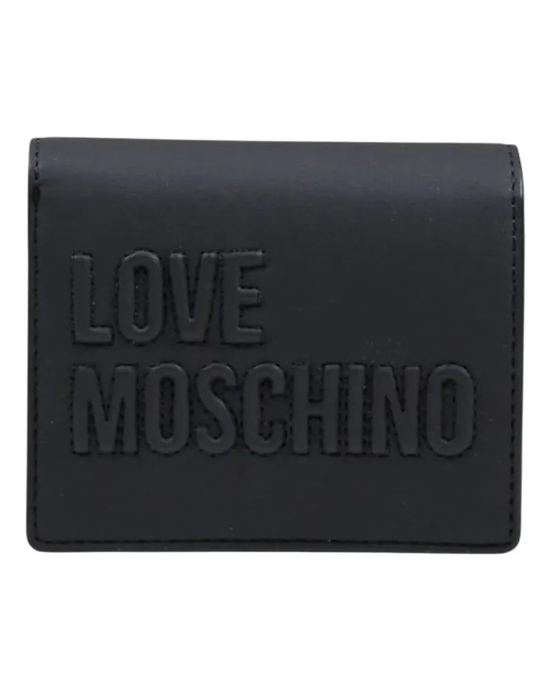Moschino debossed-logo bifold wallet - Schwarz Schwarz