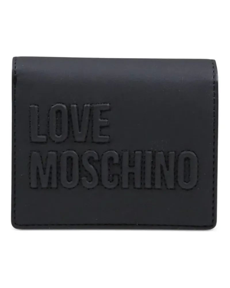 Moschino debossed-logo bifold wallet - Schwarz Schwarz