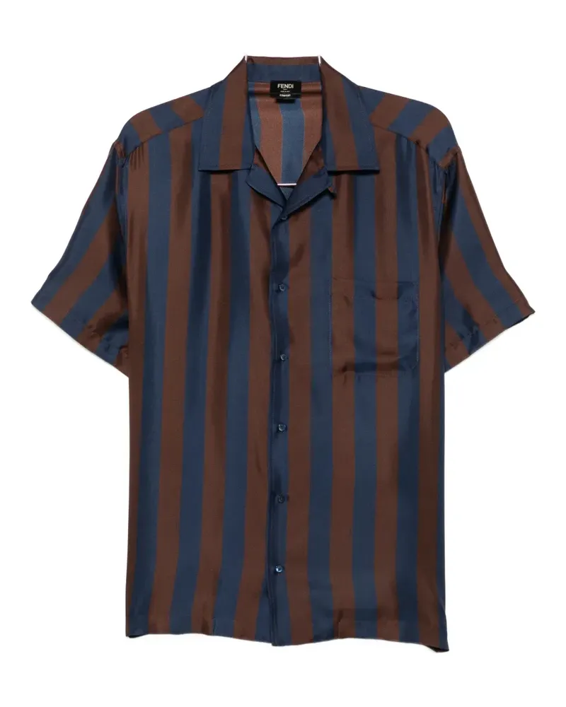 Fendi striped silk shirt - Blau Blau