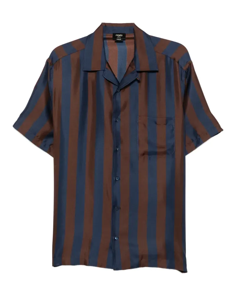 Fendi striped silk shirt - Blau Blau