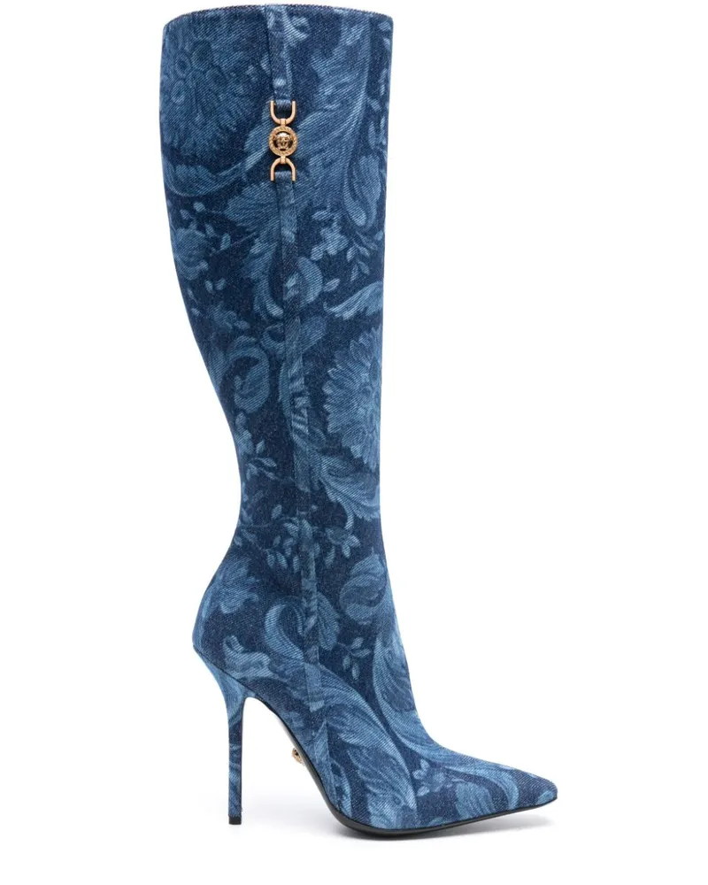 Versace Barocco Medusa '95 Stiefel 120mm - Blau Blau