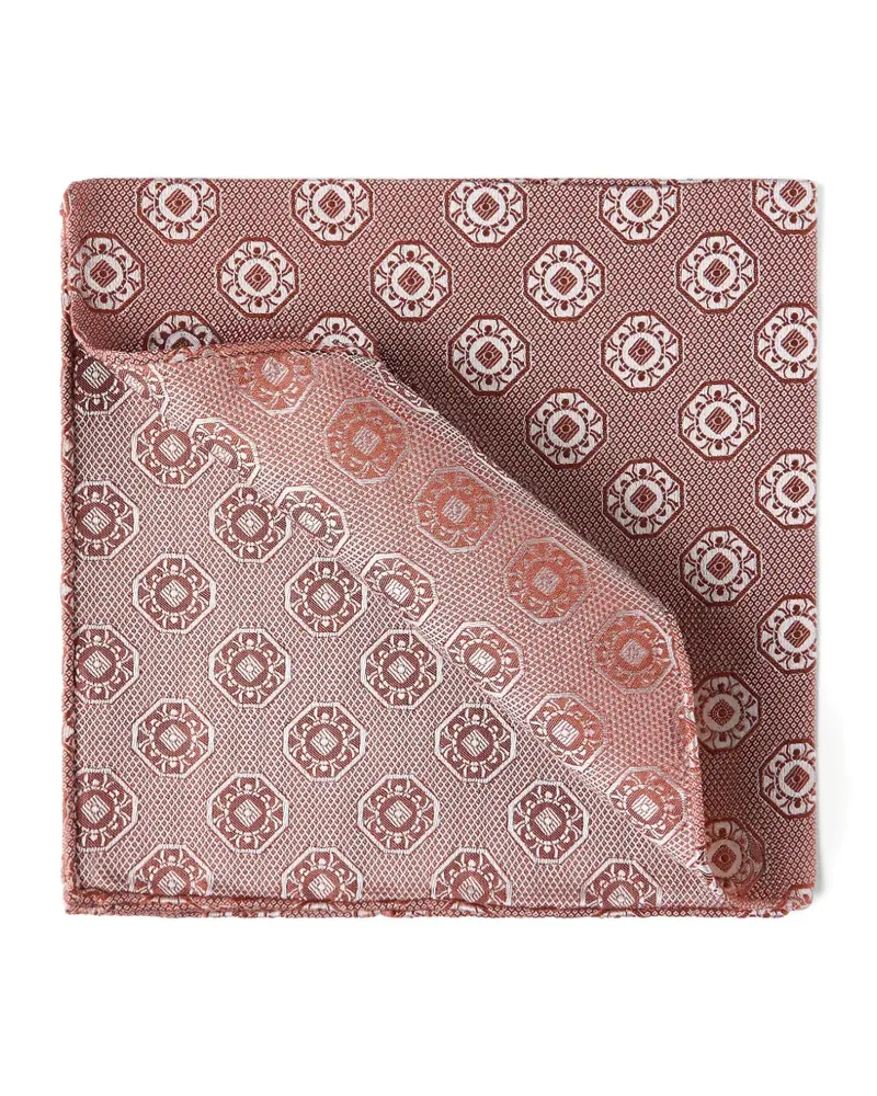 Brunello Cucinelli medallion-print silk pocket square - Rot Rot