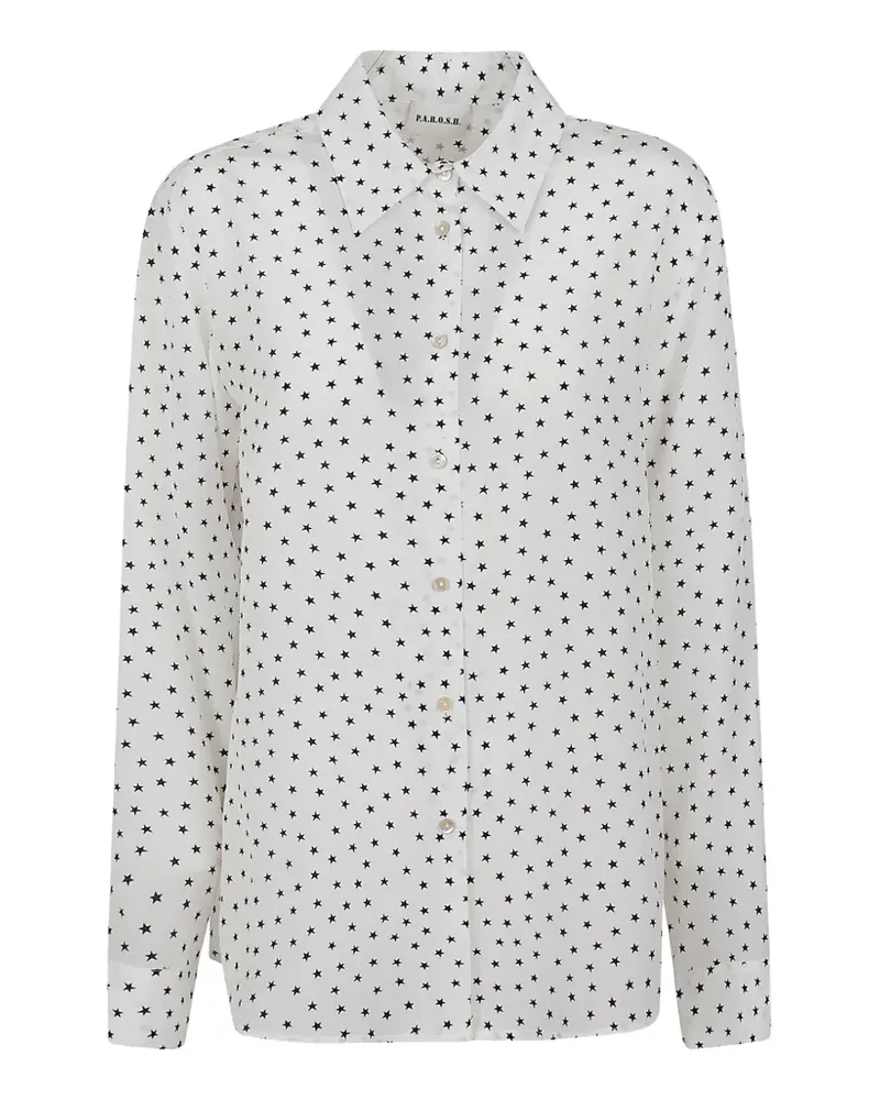 P.A.R.O.S.H. star-print long-sleeve shirt - Weiß Weiß