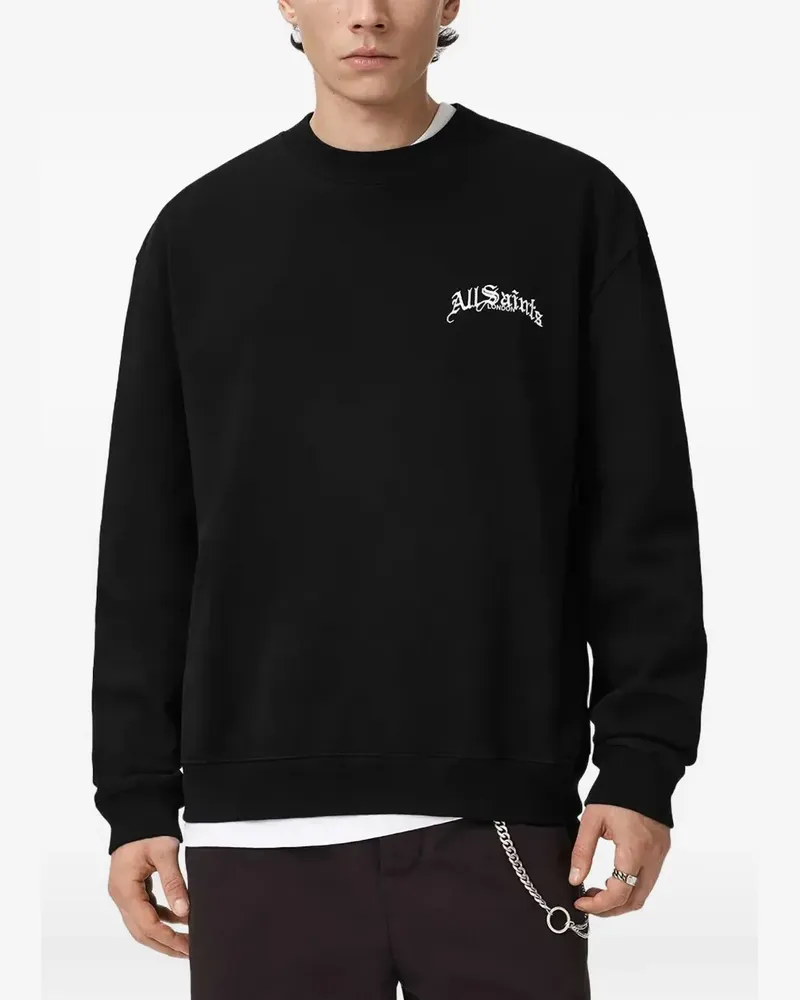 AllSaints Descent Sweatshirt mit Logo - Schwarz Schwarz