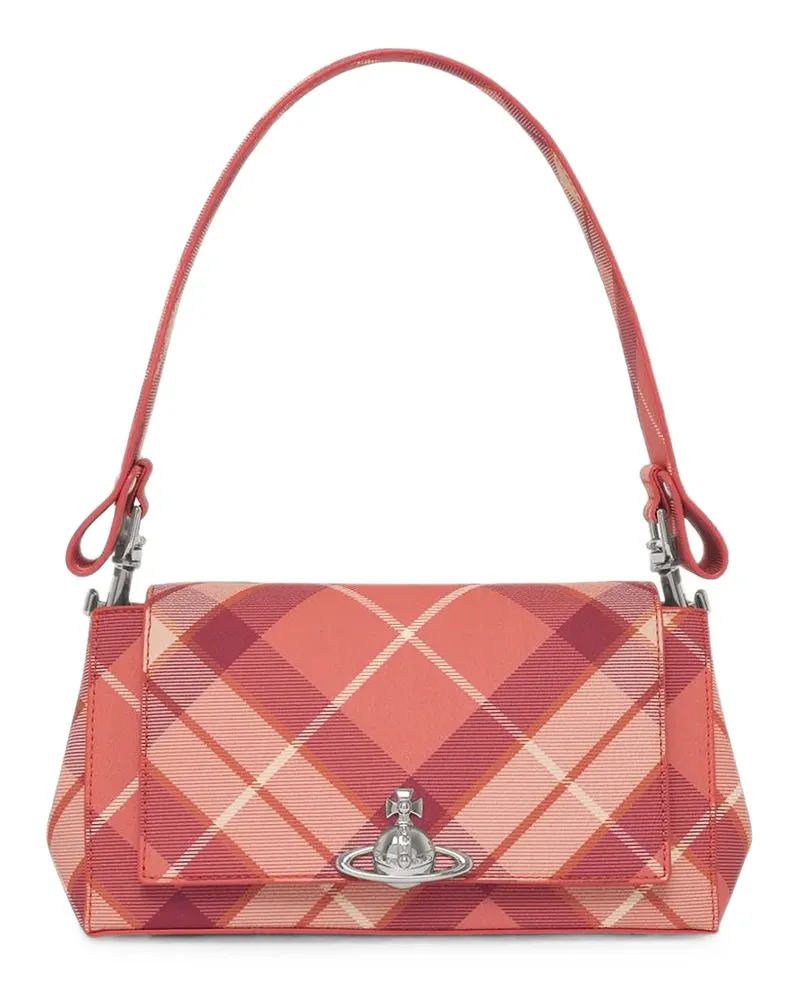 Vivienne Westwood Mittelgroßer Hazel Tote Bag mit Schottenkaro - Rosa Rosa